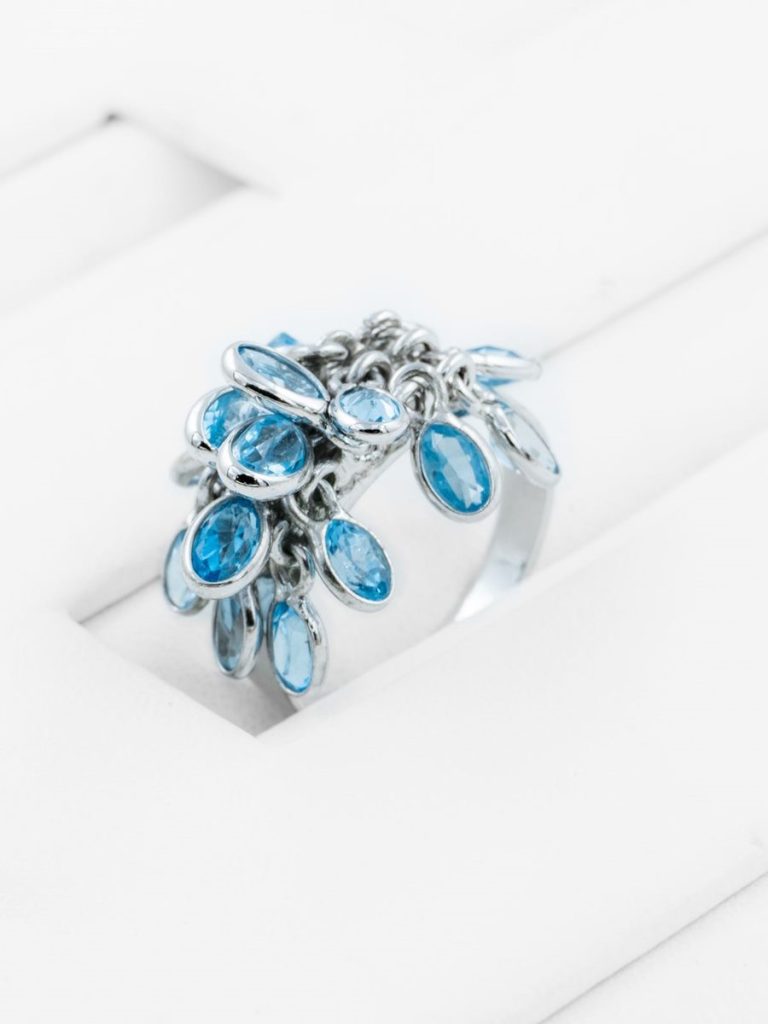 Blue Stone Cluster Ring