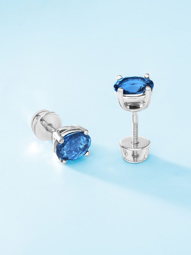 Blue Stone Flat Back Stud