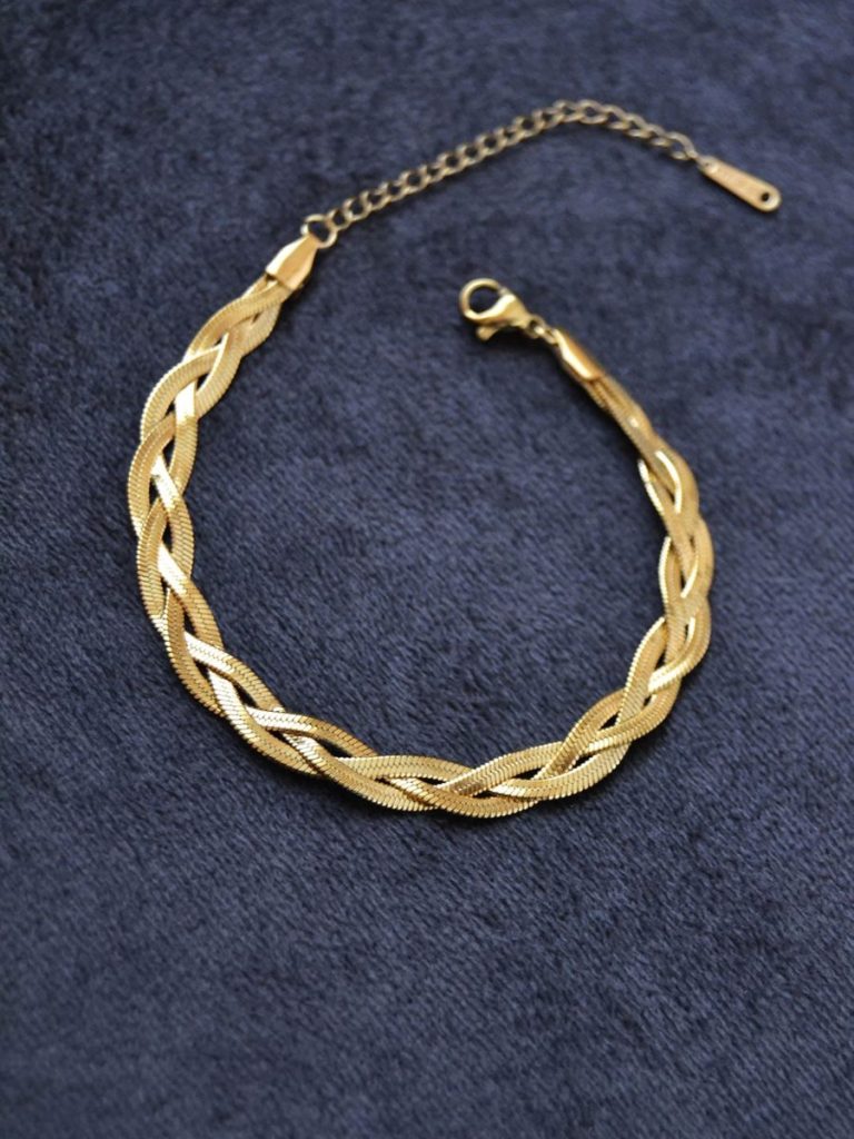 Braided Gold Chain Bracelet