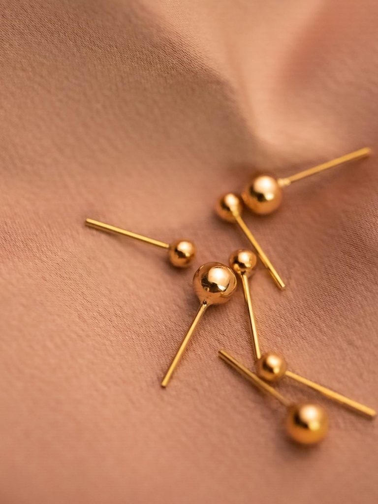 Gold Ball Flat Back Stud