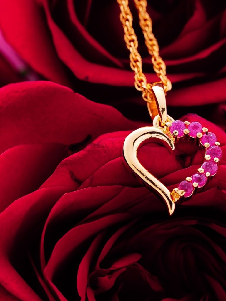 Pink Stone Heart Necklace