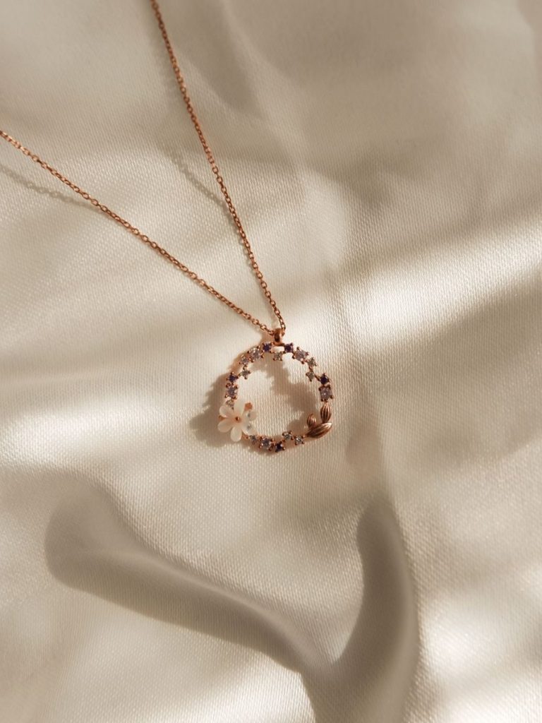 Rose Wreath Pendant Necklace